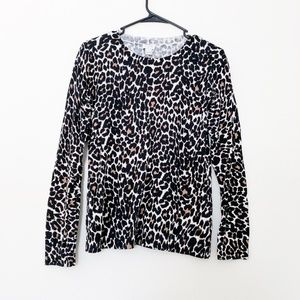 J. Crew Cotton Leopard Print Sweater